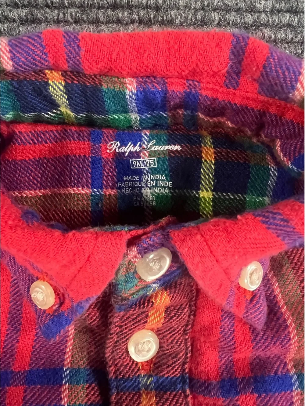 Ralph Lauren Baby Boys Plaid Flannel Lined Coverall – Red Multicolor Tartan, 9M